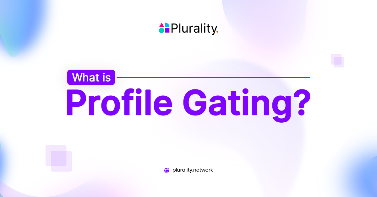 Graphic with the text 'What is Profile Gating?' on a soft gradient background with the Plurality logo.