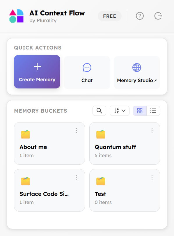 Create memory bucket from extension