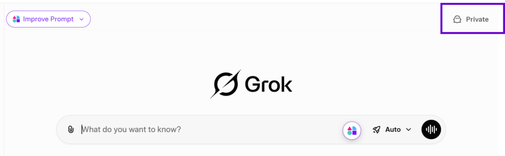 Grok private chats using Ghost Mode